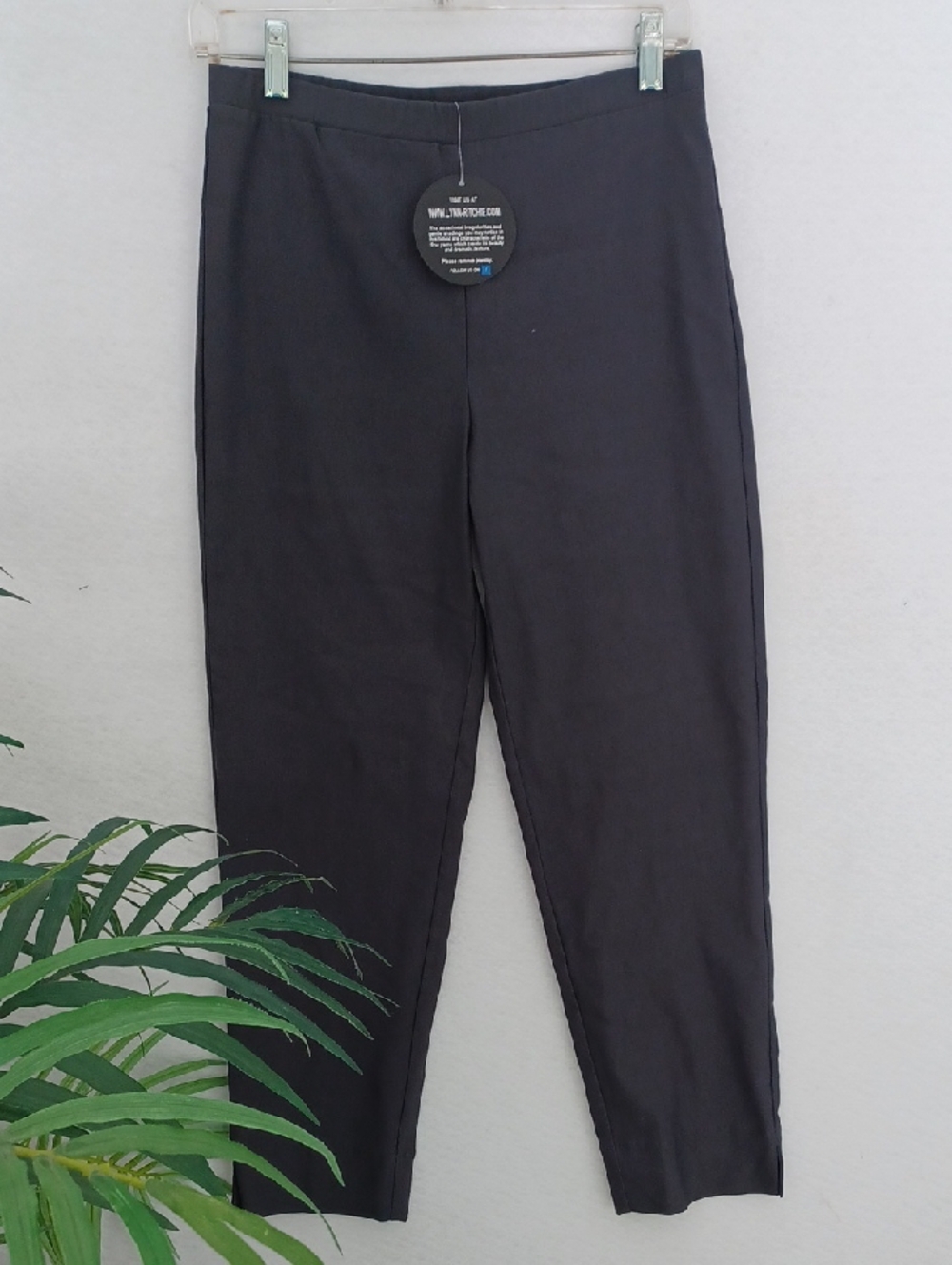 NWT Lynn Ritchie Sikver Women's Charcoal Stretch Chinos Small